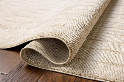 Loloi Chris Loves Julia Calvin Collection CLV-02 Ivory/Oatmeal 2'-7" x 10'-0" Runner Rug Checkered Neutral Soft Living Room Bedroom Carpet