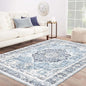 Area Rug 9×12, Large Vintage Boho Rug,Ultra-Soft Low Pile, Washable, Non Slip,Stain Resistant, Printed Carpet for Living Room Bedrooms Playroom Office Kitchen, Light Blue