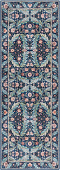 Gertmenian Indoor Boho Area Rug | Home Decor for Entryway, Bedroom, Living Room, Office, Kitchen | Non Slip, Soft, Printed Accent Rugs | Altair, Navy, 2x6 Runner, 24508