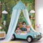 Kertnic 31.5inch Large Dome Bed Canopy for Girls, Double Layer Dreamy Ruffle Princess Canopy, Bedroom Hanging Tent Kids Reading Nook Canopies,Full Queen Bed Canopy Curtain (Green)