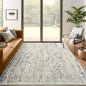 5x7 Area Rugs Blue Ivory Low Pile Indoor Washable Trendy Faded Style Rugs for Bedroom Living Room Dining Room Foldable Non-Slip Thin Print Mat