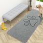 OLANLY Dog Door Mat for Muddy Paws 59x24, Paw Print Design, Absorbs Moisture and Dirt, Absorbent Non-Slip Washable Doormat, Quick Dry Chenille Mud Mat for Dogs, Entry Indoor Entryway Carpet, Grey