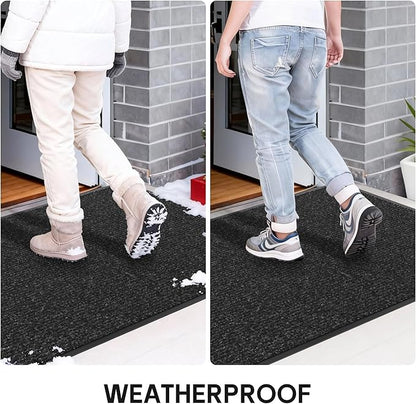 Front Door Mat Indoor Outdoor Entrance, 30" x 48" All-Season Heavy Duty Waterproof Doormat, Non-Slip Absorbent Entryway Mat, Easy to Clean, Low Profile Commercial Floor Mat for Indoor Outdoor