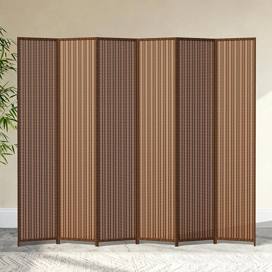 6 Panel Room Divider and Extra Wide Folding Privacy Screen, 94.5" W x 67" H, Bamboo Room Divider for Room Separation.