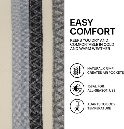 | Wool Blanket/Throw | 100% New Zealand Wool | Perfect for Home and Outdoors | Virgin Wool Throw with Fringes 67"x79" (170 x 200 cm)