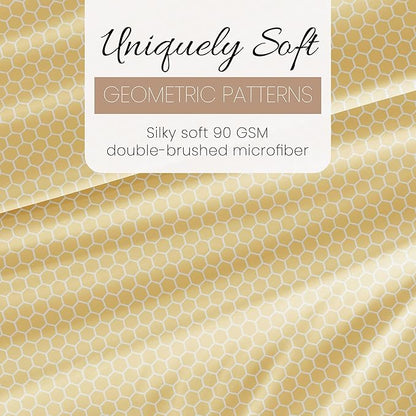 Linen Market 4 Piece California King Bedding Sheet Set (Yellow Geometric) - Sleep Better Than Ever with These Ultra-Soft & Cooling Bed Sheets for Your Cal King Size Bed - Deep Pocket Fits 16" Mattress