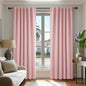 Deconovo Room Darkening Curtains Back Tab and Rod Pocket Curtains Thermal Insulated Blackout Curtains for Bedroom 52Wx72L Inch Coral Pink Set of 2
