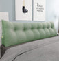 homecozy Wedge Headboard Pillow Dorm Room Reading Pillow Back Support for Sitting Up in Bed Bolster Lumbar Cushion Body Positioning Bedrest Cotton Linen 76in Grass Green King