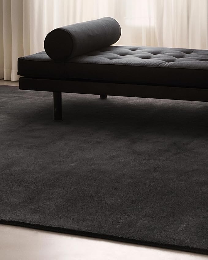 Hand-Tufted Wool Square Area Rug – Soft Premium Wool Carpet for Living Room, Bedroom & Home Décor – 4X4 ft| Pencil Grey – Durable, Non-Slip Backing, Handcrafted Rug