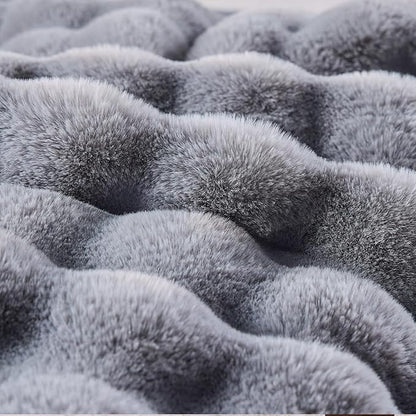BENVWE Fluffy Faux Fur Throw Blanket for Couch, Soft Plush Thick Cozy Fuzzy Luxury Minky Bubble Blanket for Home Living Room Decor Gift for Women, Light Grey, 51" x 63", 1100GSM