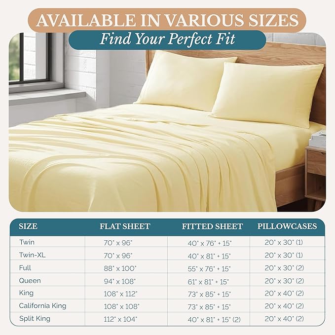 Casa Platino Queen Size Sheet Set, Soft & Breathable Microfiber Bed Sheets, Pre-Washed for Gentle Feel, Cozy & Lightweight with 15" Deep Pockets, Comfortable Sheet Set for Daily Use – Vanilla