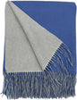 Alashan Cashmere Blend Double Faced Throw-Super Soft and Luxe Fabric- Perfect for Cozy Nights! 95% Merino Wool/5% Cashmere, 50" x 70", Great Gift Item. (Highlands Blue & White)