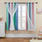 XiDi Curtains for Bedroom Decor, Rainbow Pinkgreen grey52/45