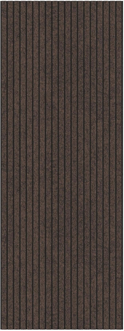 Ottomanson 2'7" x 30' Hallway Runner with Scraper Pile - Extra Durable Non-Slip Rug Mat for Indoor & Outdoor Use - Ideal for Kitchen, Entryway & Garage - High-Traffic Carpet, Brown