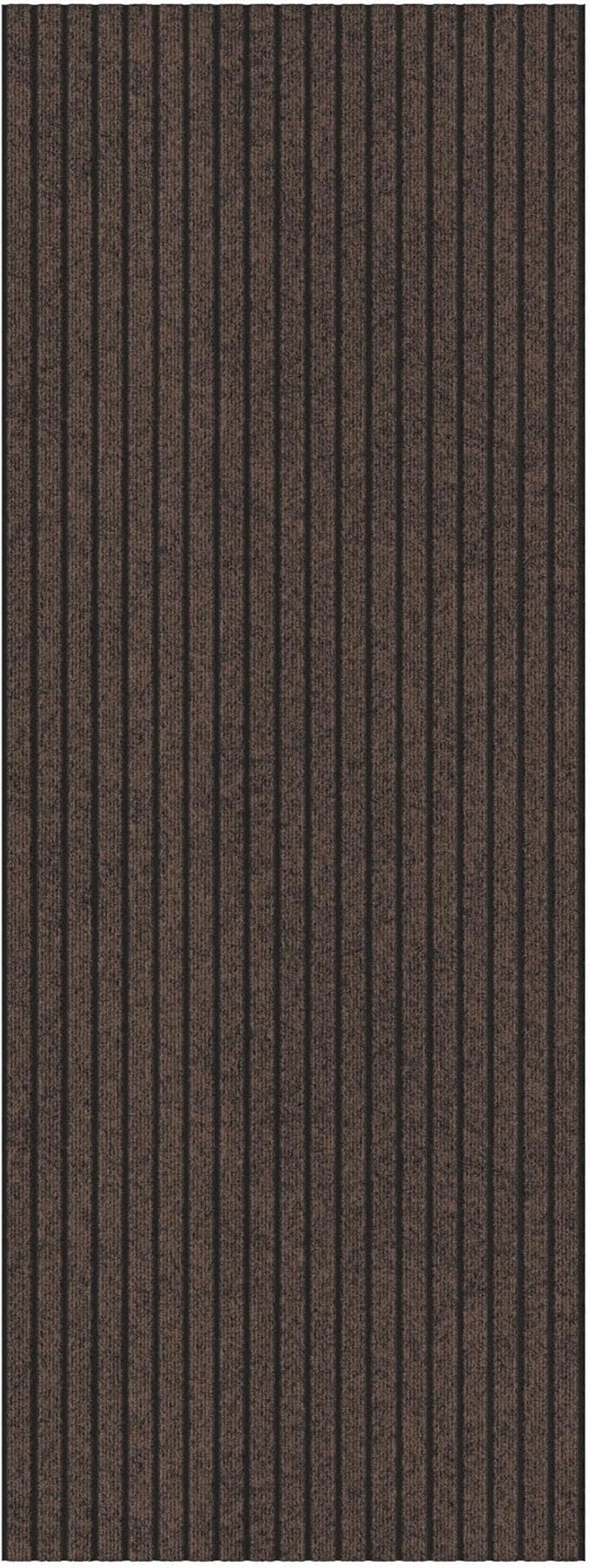 Ottomanson 2'7" x 23' Hallway Runner with Scraper Pile - Extra Durable Non-Slip Rug Mat for Indoor & Outdoor Use - Ideal for Kitchen, Entryway & Garage - High-Traffic Carpet, Brown