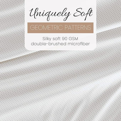 Linen Market Double-Brushed Patterned Microfiber California King Sheet Set 4 Piece – OEKO-TEX Certified Ultra Soft & Wrinkle-Free - 16" Deep Pocket Sheets Easy Care Cal-King Size - Stippled Light Gray