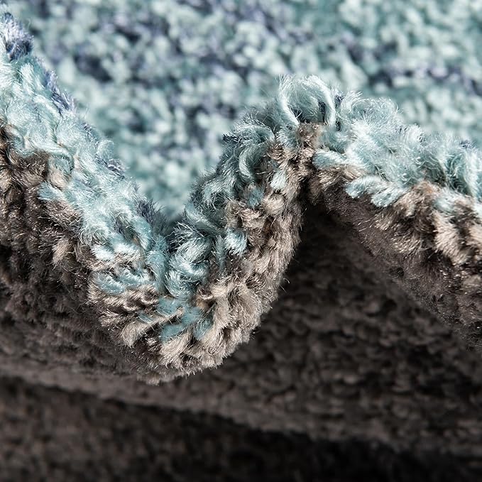 Unique Loom Autumn Collection Area Rug - Providence (7' 10" Round, Blue Gray/ Light Brown)