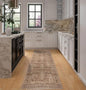 vivorug Brown Runner Rug 2x10 Machine Washable Rug with Non-Slip Backing, Ideal for Kitchen Hallway Entryway Laundry Room - Vintage, Durable, Easy Clean, Low Pile Carpet Runner