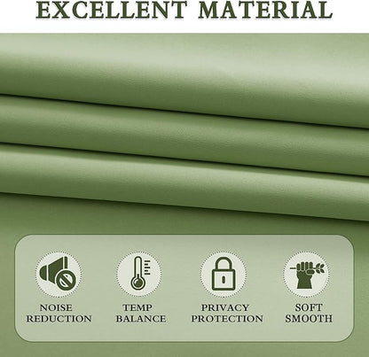 DONREN Patio Door 108 Inches Long Curtain Panels - Ceiling to Floor Extra Long Drape Curtains Window Treatment for Sliding Glass Door (Sage,2 Pieces,W 52 x L108 inches)