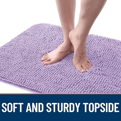 OLANLY Dog Door Mat for Muddy Paws 47x32, Absorbs Moisture and Dirt, Absorbent Non-Slip Washable Doormat, Quick Dry Chenille Mud Mat for Dogs, Entry Indoor Entryway Carpet for Inside Floor, Lavender
