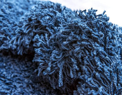 Unique Loom Solid Shag Collection Area Rug (7' 1" x 10' Rectangle, Sapphire Blue/ Navy Blue)