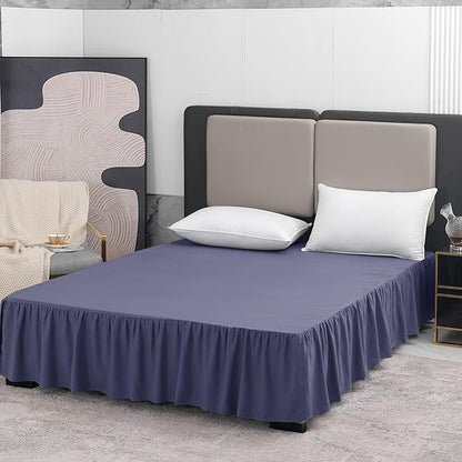 Navy Blue Bed Skirt Twin Size Ruffled Bed Skirt with Split Corners, Twin Bed Skirt 14 Inch Drop,Twin Size Bed Skirt Black for Ruffled Bed Skirt with Split Corners, Bed Skirt Twin Size