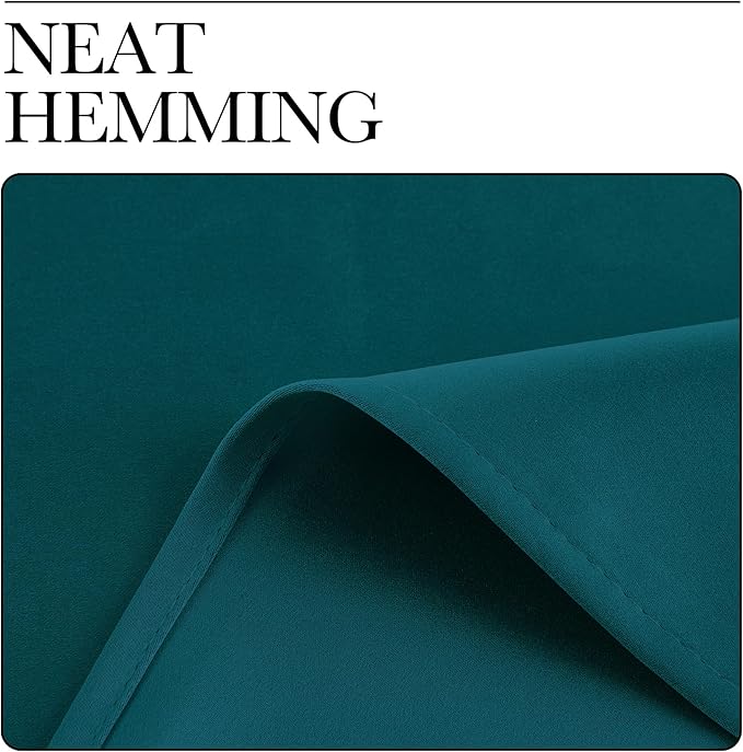 NICETOWN Faux Silk Teal Curtains & Drapes for Bedroom, Grommet Top Thermal Insulated Room Darkening Energy Saving Privacy Drapes for Nursery, 2 Panels, W52 x L63