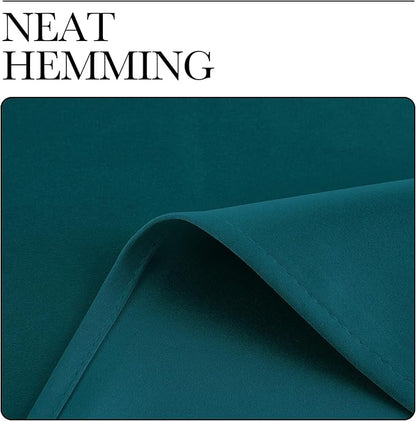 NICETOWN Faux Silk Teal Curtains & Drapes for Bedroom, Grommet Top Thermal Insulated Room Darkening Energy Saving Privacy Drapes for Nursery, 2 Panels, W52 x L63