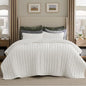 Bedsure Velvet Quilt Queen Size Set - Lightweight Velvet Comforter Queen, Luxury Bedspread Coverlet, Ultra-Soft Winter Bedding Set with 2 Pillow Shams, 90"x96", Cream White