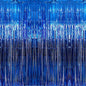 GOER 3.2 ft x 9.8 ft Metallic Tinsel Foil Fringe Curtains Party Photo Backdrop Party Streamers for Birthday,Graduation,New Year Eve Decorations Wedding Decor (1 Pack,Matte Blue,Thick Material)