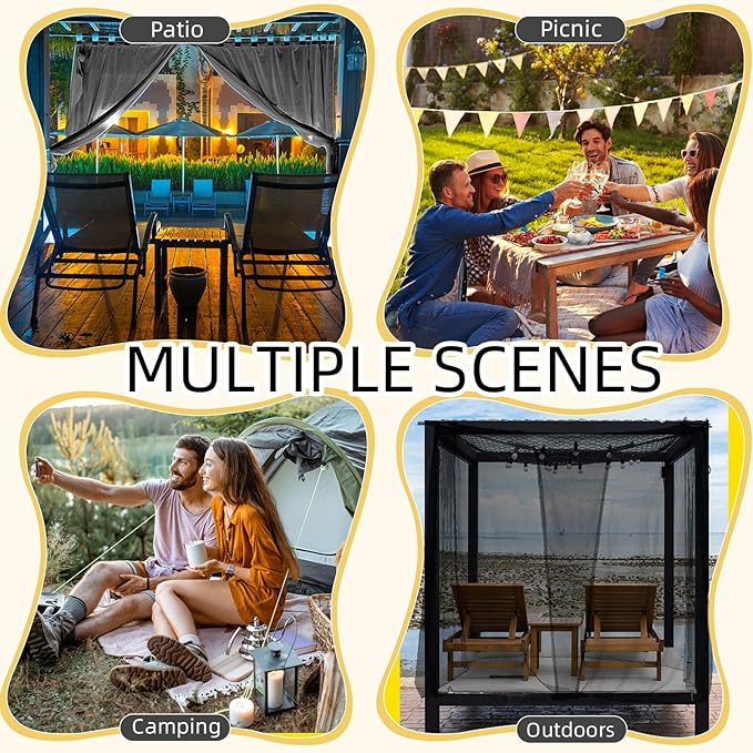 4 Corners Mosquito Net for Mosquiteros para Camas Bed Canopies Netting Bed Drapes Rectangular Mosquito Mesh for Camping Home Outdoor Travel(Black,L75 X W59 X H67 Inch,1 Opening)