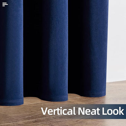 Joydeco Custom 100% Blackout Curtain 1 Panel, Soft Luxury Thermal Insulated Royal Blue Velvet Curtains for Bedroom Living Room (Rod Pocket & Back Tab, Custom Size)