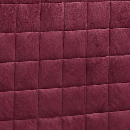 Camden Luxury Bedding | Neutral Claret Color | Fitted Hollywood Daybed Bedding | Faux Suede Box Quilted Design | 5 Piece Set Includes Hollywood Cover, 2 Bolster Shams, and 2 Bolster Pillows