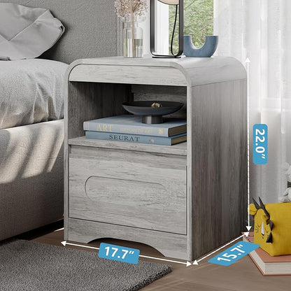 4 Piece Bedroom Set, Dresser and Nightstand Sets, Including Modern Wooden Large 9 Drawers Dresser and Tall 6 Drawer Dressers & Night Stand Set of 2 for Bedroom, Grey