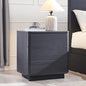 ACCOHOHO 22" Modern Nightstand with Charging Station, Push-to-Open Handleless 3 Drawers Bedside Table, Large End Table with Storage, Night Stand for Bedroom, Living Room, Curved Profile, Black