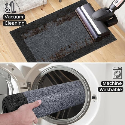 Machine Washable Kitchen Rug 24" x 96", Non Slip Kitchen Mat for Floor, Absorbent Entrance Runner Rug for Bedroom, Hallway, Bathroom, Door (Roll Packing)