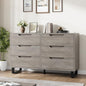 GarveeHome 6 Dresser for Bedroom, 47.2 in Wide Dresser, Freestanding Vertical Drawer Cabinet with Storage, Wooden Closet Storage Chest for Living Room, Hallway, Entryway, Ash Grey