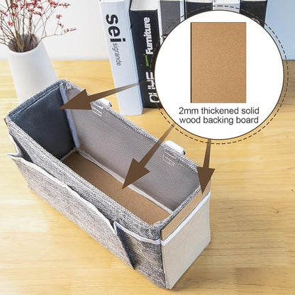 Bedside Caddy, bedside organizer, Hanging Organizers, Storage Bags with Self-adhesive on The Back to Hang Over Beds for Headboards, Bunk Bed, Car Seat Back Organizers (Upgraded Version Grey)