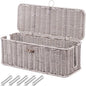 BROWNLILY Cable Management Box, Rattan Style Cord Organizer for Desk Cord Hider Outlet Covers Baby Proofing for Power Strip TV PC Router Charger Under Desk Storage with Lockable Lid and Cable Ties