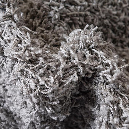 Unique Loom Solid Shag Collection Area Rug (10' 2" Round, Cloud Gray)