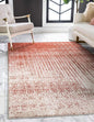 Unique Loom Del Mar Collection Area Rug - Jennifer (7' 1" x 10' Rectangle, Red/ Beige)
