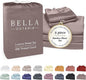 Bella Coterie Luxury Bamboo Viscose Split King Size Sheet Set | 2 Fitted Sheets for Sleep Number & Adjustable Beds | 100% Organically Grown | Cooling & Ultra Soft | 18” Deep Pocket [Mocha]