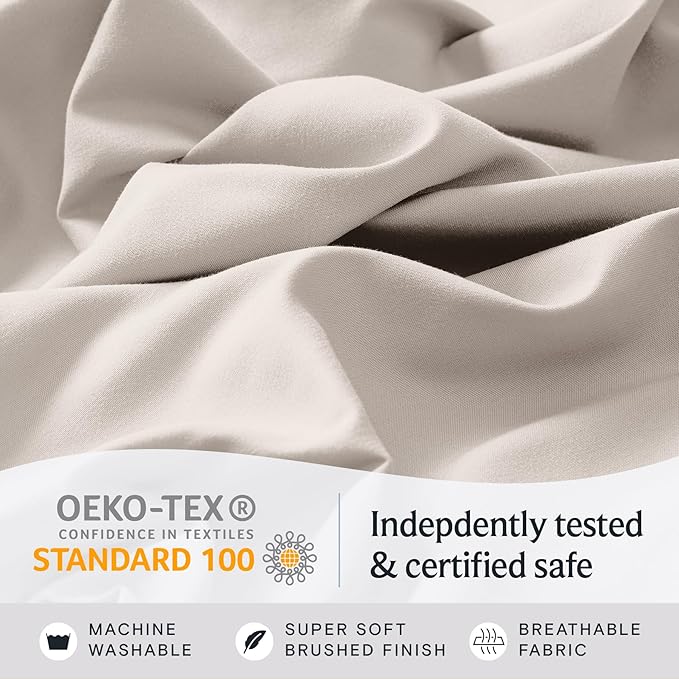 LuxClub 3 PC Twin XL Sheet Set, Deep Pockets Wrinkle Free Cooling Bed Sheets Hotel Bedding for Women, Men, Kids & Teens, Includes 1 Fitted Sheet, 1 Flat Sheet and 1 Pillowcase-Silky Soft Linen