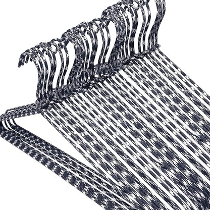 Clothes Hangers 60 Pack Stylish Fabric Wrapped Metal, Space Saving Coat, Velvet, Pant Hangers for Closet Organization, Durable Non-Slip, Navy/White Wardrobe Essentials Bulk Storage