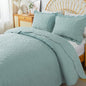 HoneiLife Quilt Set Queen Size - 3 Pieces Queen Quilt Bedding Set Microfiber Quilt Sets Lightweight Bedspreads Reversible Coverlets Retro Bed Cover Floral Bedding Set All Season Quilts-Sage Green