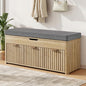Shoe Bench with Storage - Lift Top Entryway Bench with Hidden Storage, Shoe Rack with Adjustable Shelves and Cushioned Seat, Wooden End of Bed Bench for Bedroom, Living Room and Hallway,Nature