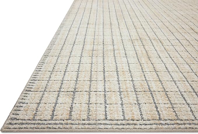 Loloi Amber Lewis Bexley Collection BEX-04 Slate/Natural 2'-7" x 4' Accent Rug Neutral, Textured, Living, Bedroom, Dining, Carpet