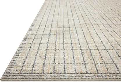Loloi Amber Lewis Bexley Collection BEX-04 Slate/Natural 2'-7" x 4' Accent Rug Neutral, Textured, Living, Bedroom, Dining, Carpet