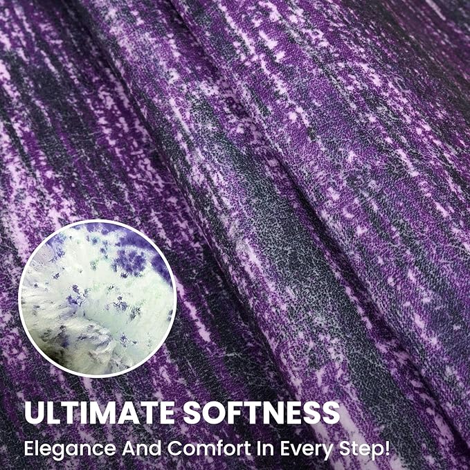 2x7 Modern Abstract Runner Rug for Hallways, Purple White Super Soft Hallway Decor Kitchen Rugs with Non-Slip, Non-Shedding Washable Rug for Hallways Entryway Bedroom Indoor