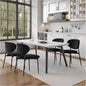 Black Dining Room Chairs Set of 6 Velvet 58D Memory Foam Upholstered Dining Chairs with Ergonomic Back & Swivel Leveling Feet Modern Armrest Kitchen Chairs for Restaurant/Dining Table/Vanity